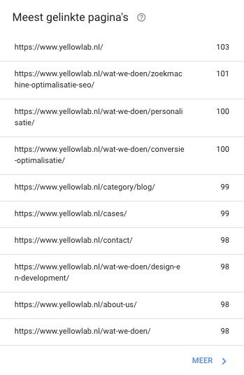 Linkstructuur in GSC