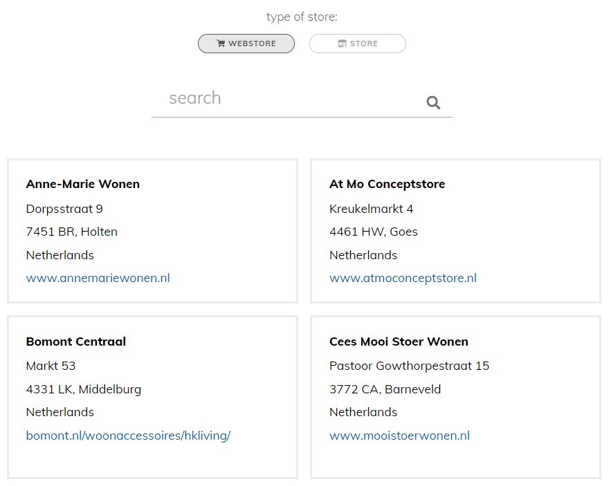 links uit storelocator