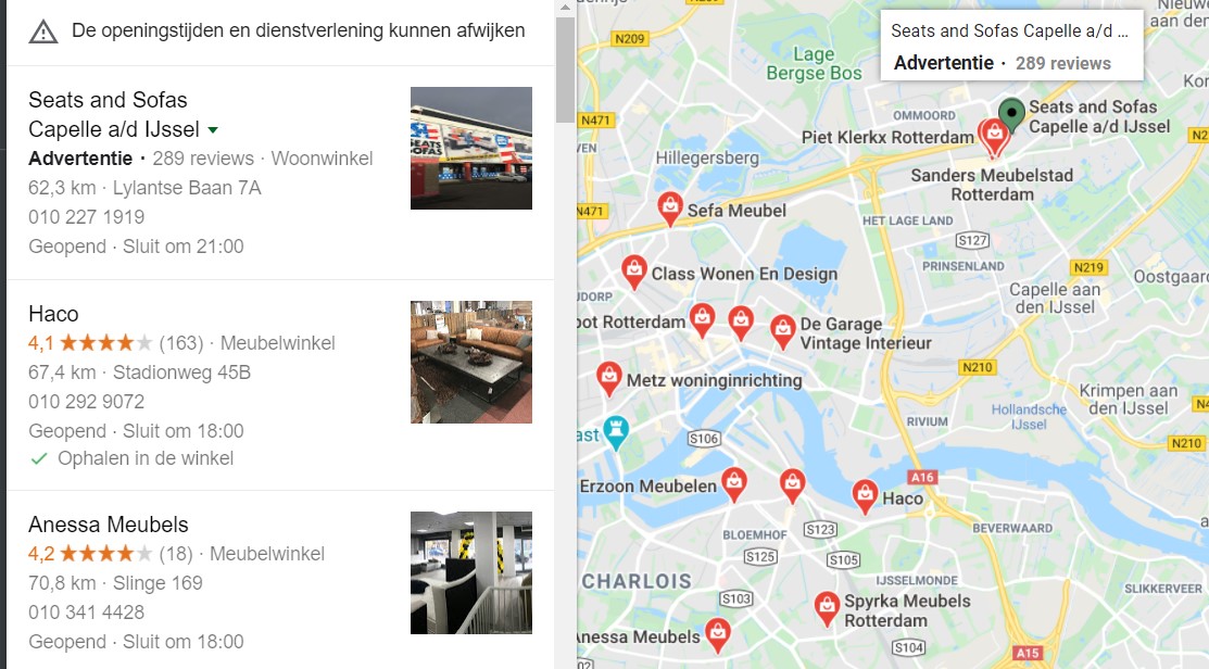 advertentie in google maps